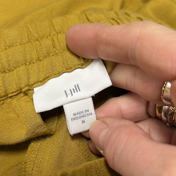 J. Jill Chartreuse Linen Pant Size M - Picture 8 of 10